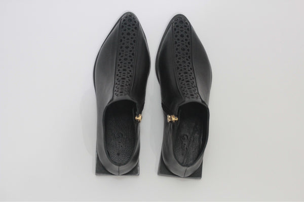 ARABESQUE - High Quality Leather, Black Shoe, Handmade